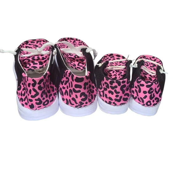 Mommy & Me Pink Leopard Slip-On Shoes Women’s 8 & Little Kids 10 Matching - Picture 9 of 11